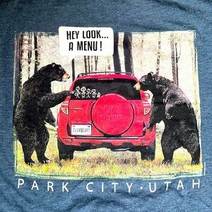 Bear t-shirt in gray/blue Park City • Utah 🐻 funny
